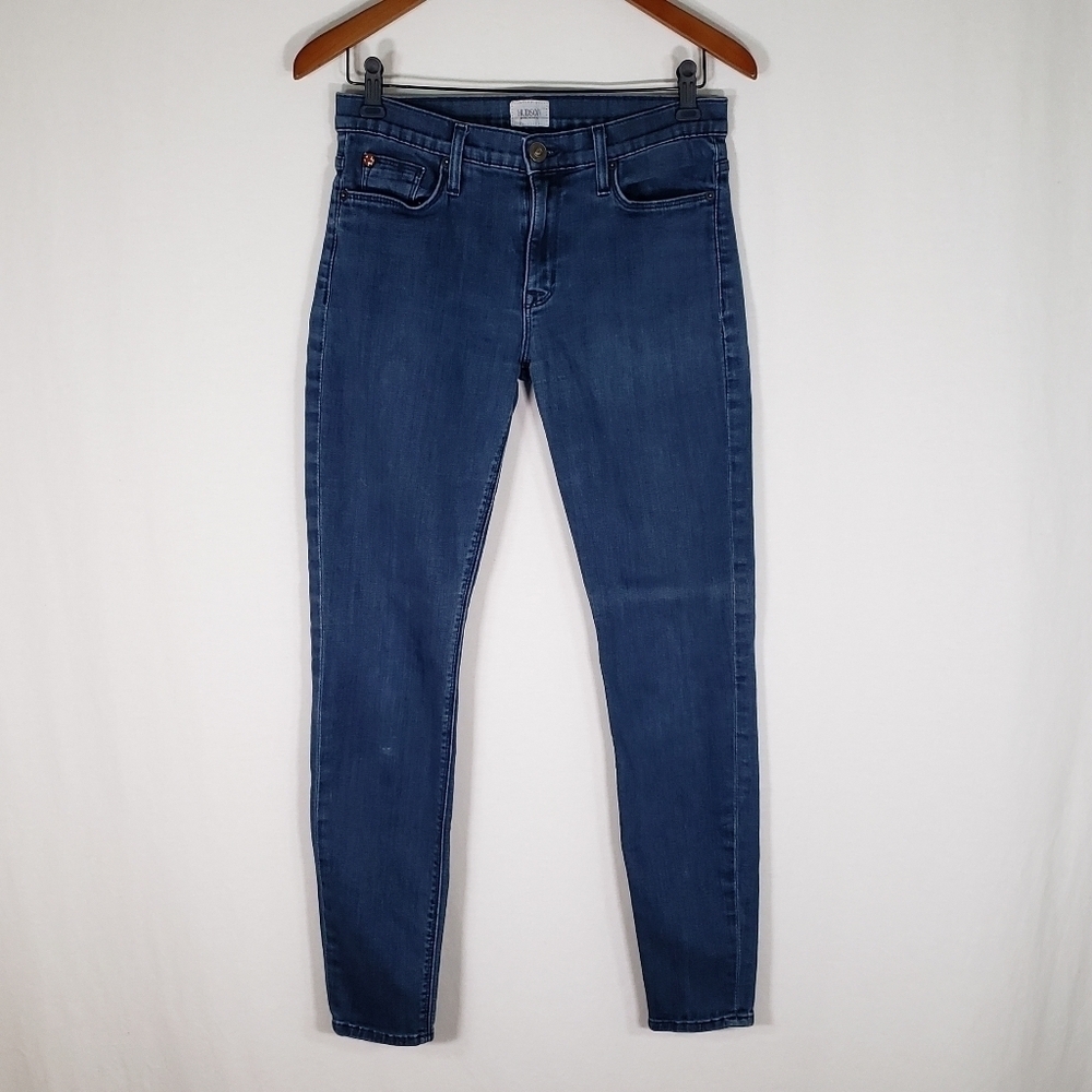 Flawed Hudson Nico Midrise Super Skinny Size 28  Medium Wash Denim